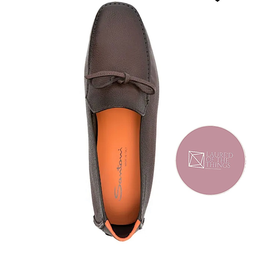 NEW Men's Size 7 Santoni Leather Loafers - Dark Brown